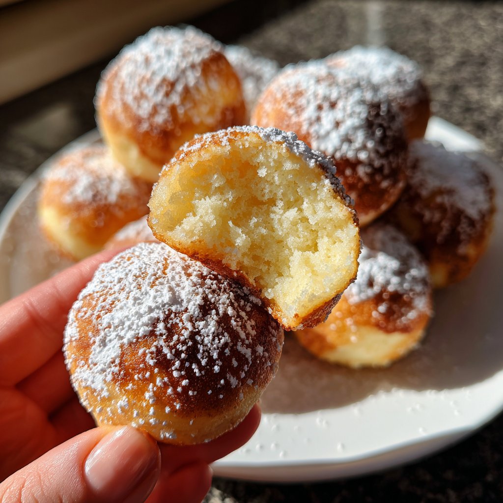 Quarkbällchen aus dem Backofen goldbraun