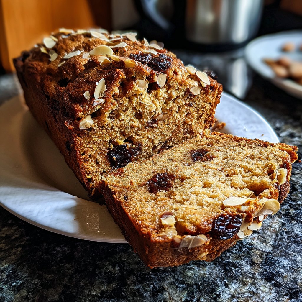 Bananenbrot mit Zartbitterschokolade und Mandeln