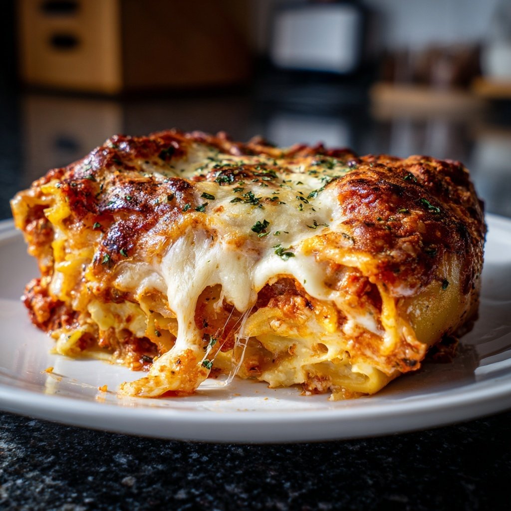 Nudelauflauf mit Tomaten und Mozzarella