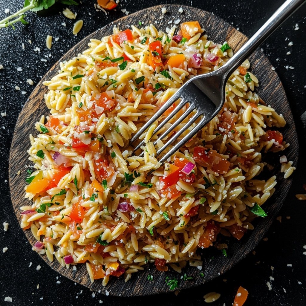 Griechischer Orzo Nudelsalat