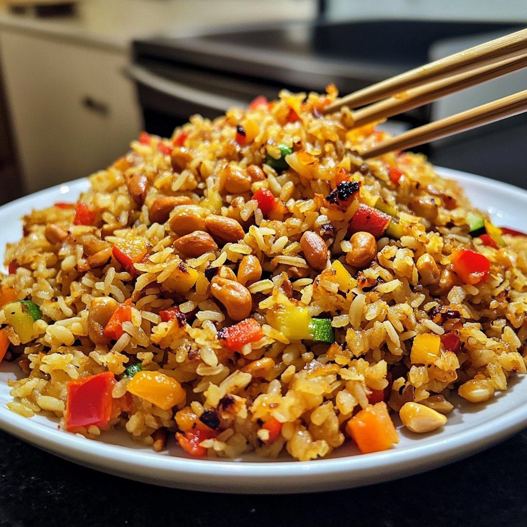 Gebratener Reis mit Erdnüssen