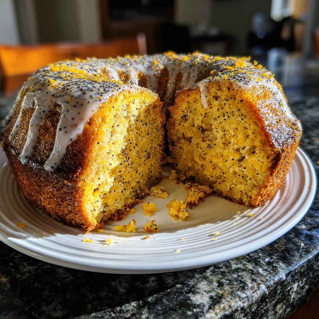 Zitronenkuchen mit Mohn